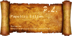 Papolczi Lilian névjegykártya