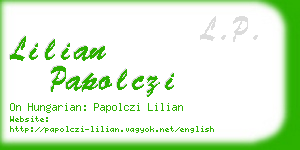 lilian papolczi business card